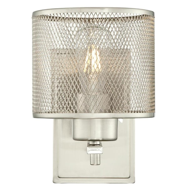 Westinghouse Fixture Wall UnMount 60W Morrison, Brushed Nickel Mesh Shades 6327800 - main